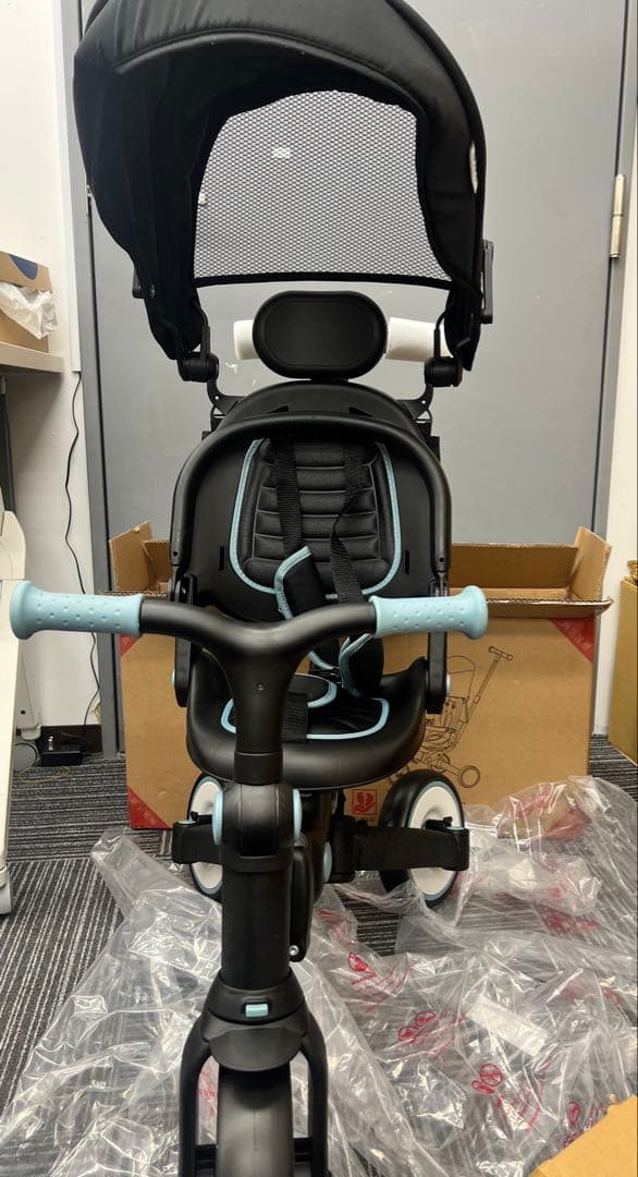 Chic子供用三輪車折りたたみ式ベビーカー 手押し棒付き 7in1 6ヶ月~6歳