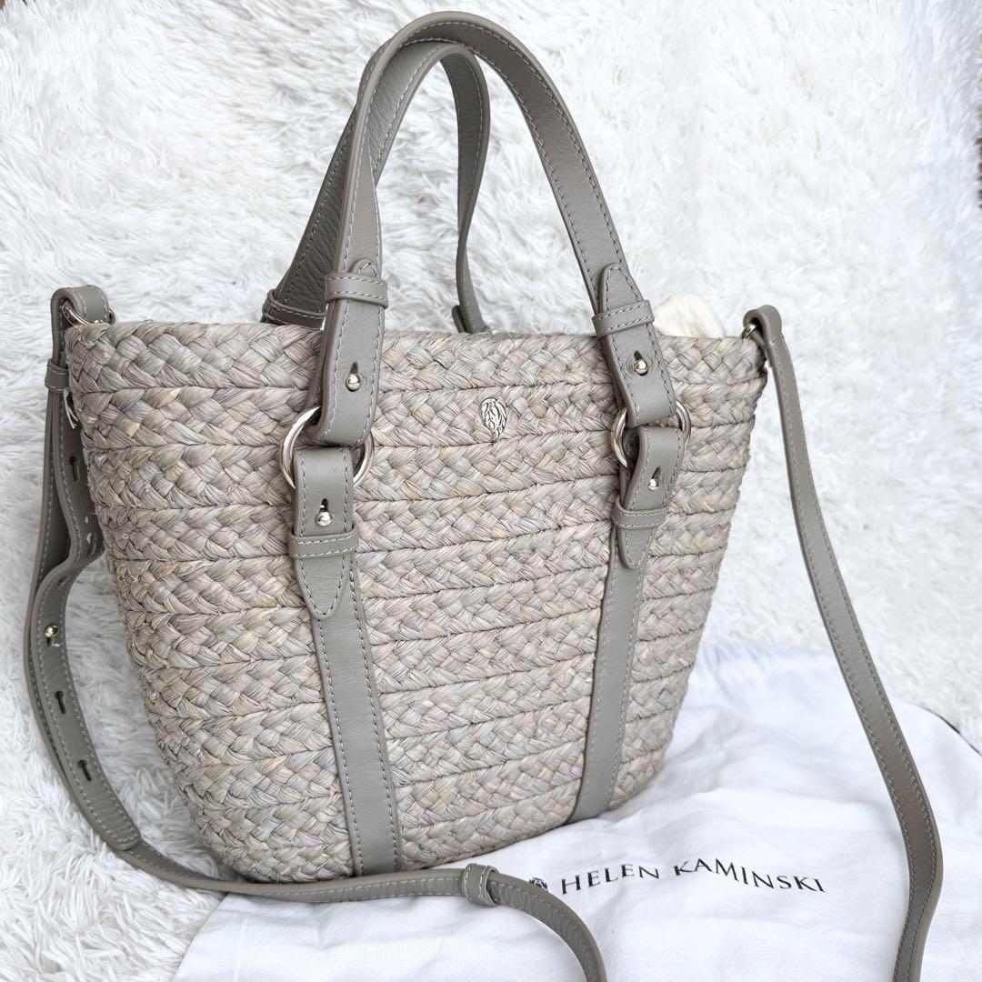 【美品】ヘレンカミンスキー 2way ラフィア かごバッグ ショルダーバッグ