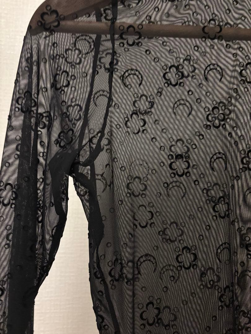 MARINE SERRE メッシュフロック ハイネックトップ