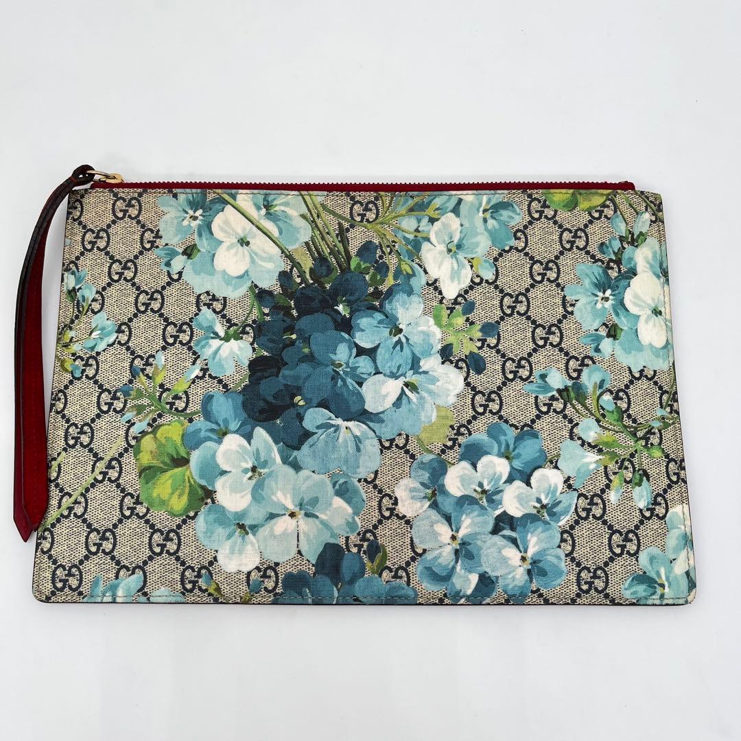 GUCCI セカンドバッグ GGスプリーム ブルームス ロゴ型押し 付属品付き