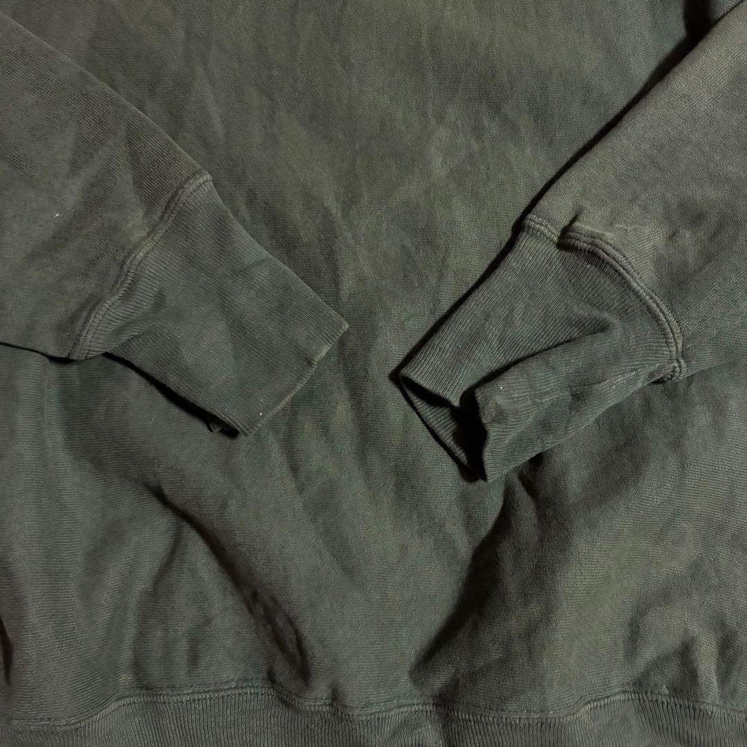 90sChampionリバースウィーブ無地スウェット フェードダークグリーンL