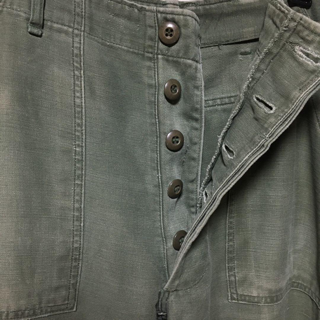 60s ベイカーパンツ コットン100 ボタンフライ us army オリジナル