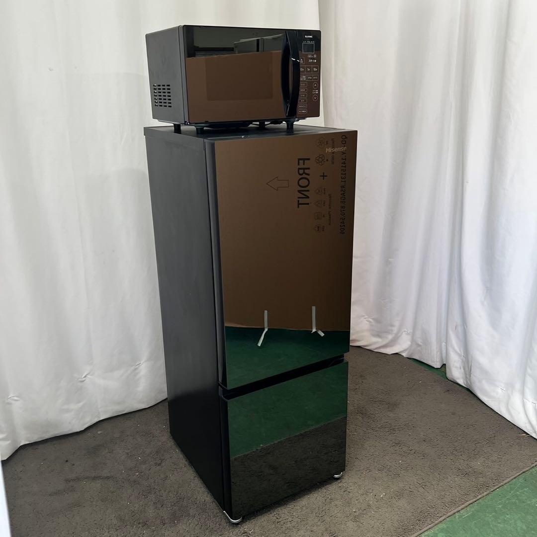 125⭕️冷蔵庫　レンジ　一人暮らし　家電セット　黒　小型　安い　中古　設置無料