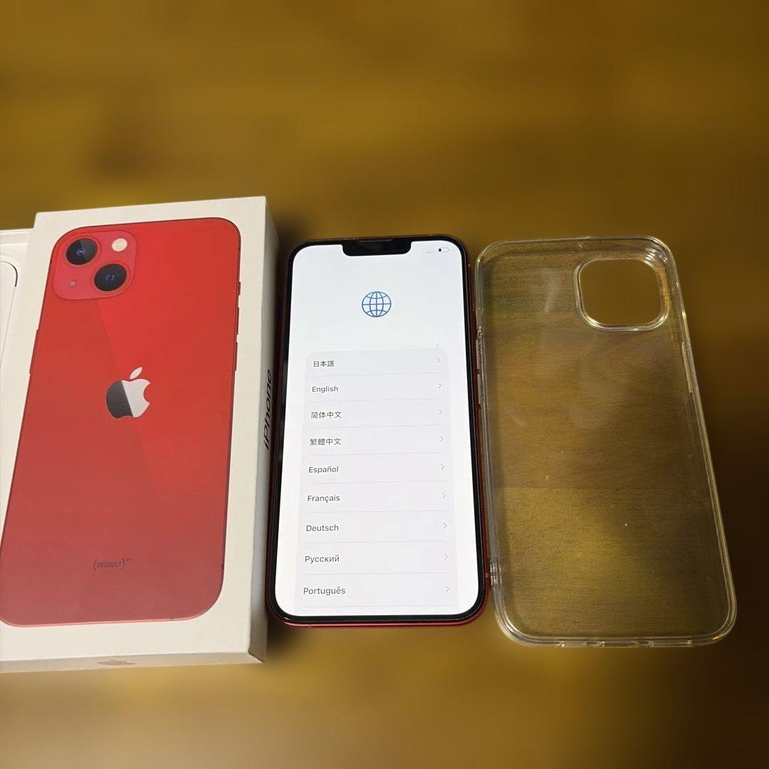 iPhone 13 (RED) 本体と付属品 保護フィルムは購入時すぐ貼ったまま