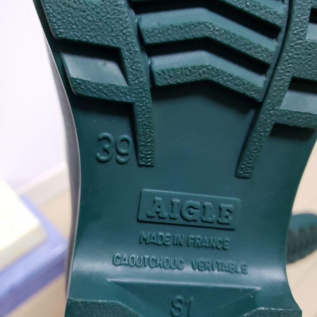 【新品未使用】AIGLE エーグル　ダークグリーン 長靴24.5cm