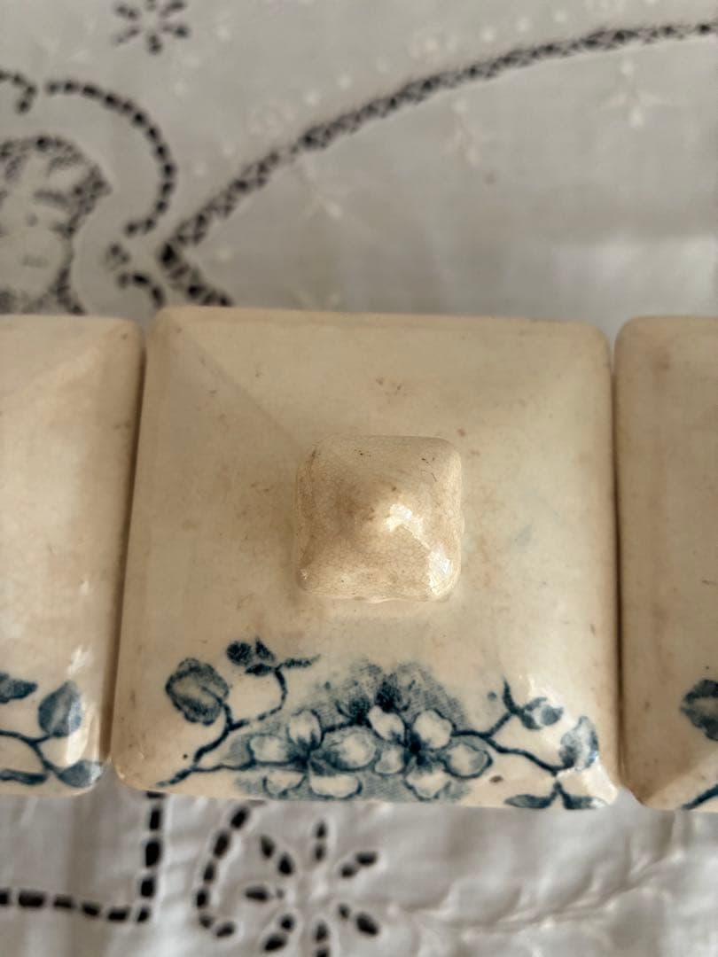 フランス　アンティーク　陶器　キャニスター　小さめ