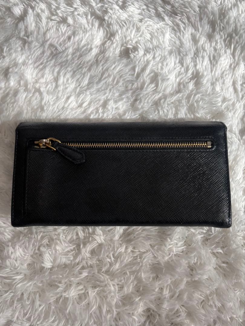 美品 PRADA プラダ パスケース付き 1MH132 ロングウォレット 黒