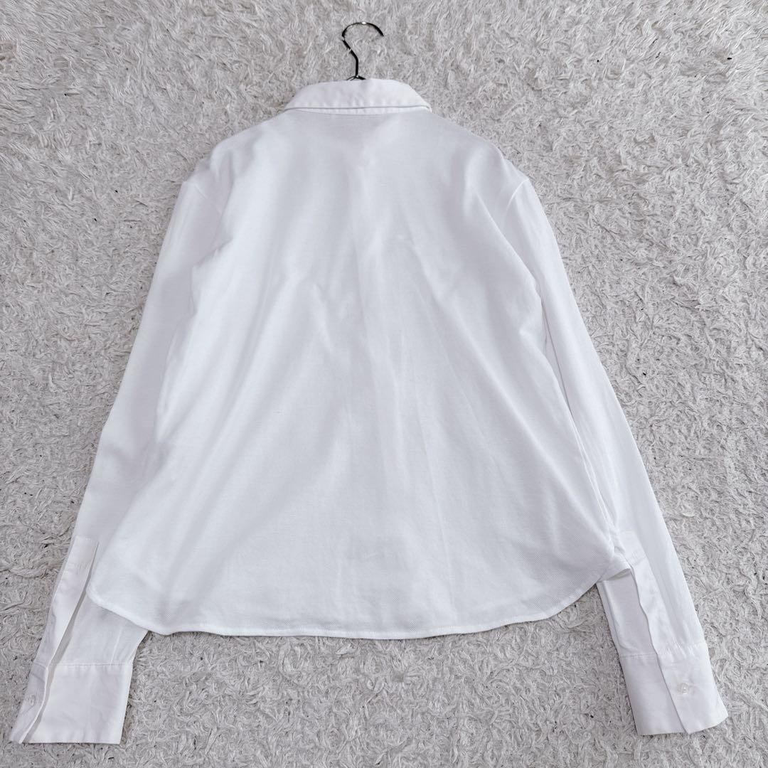ファビアナフィリッピ　装飾シャツブラウス　白エンボス生地