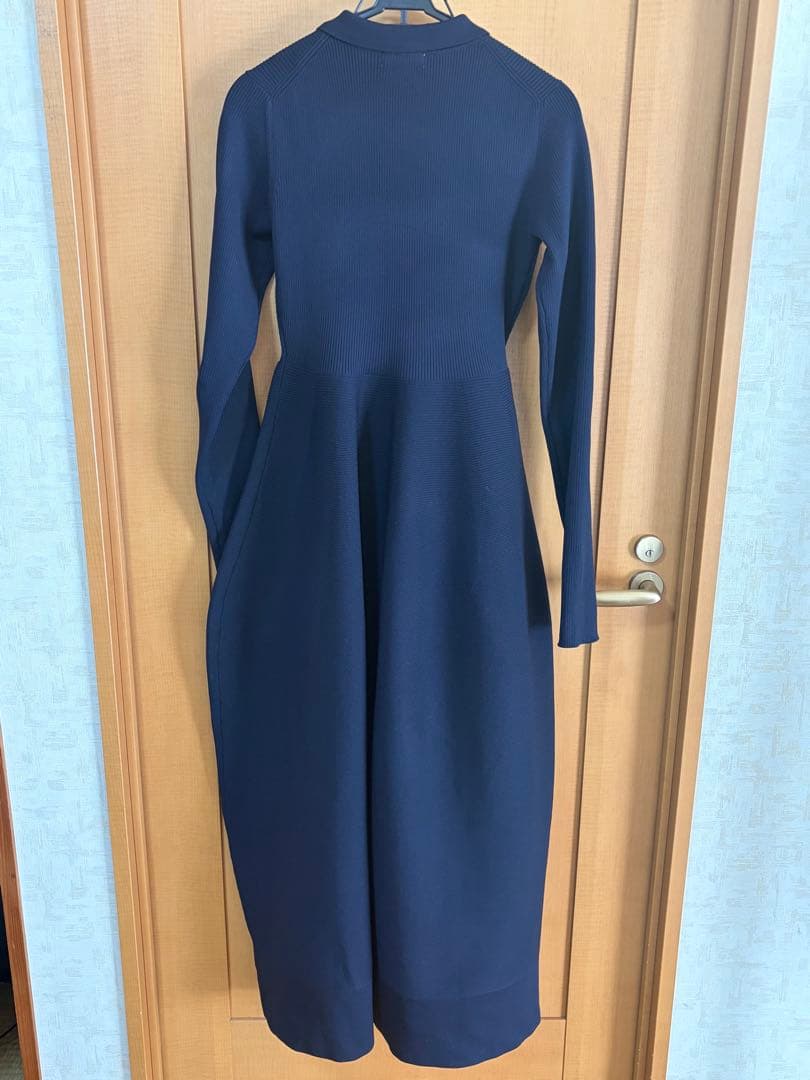 【STYLEMIXER】フォルムポロニットワンピース（ネイビー）