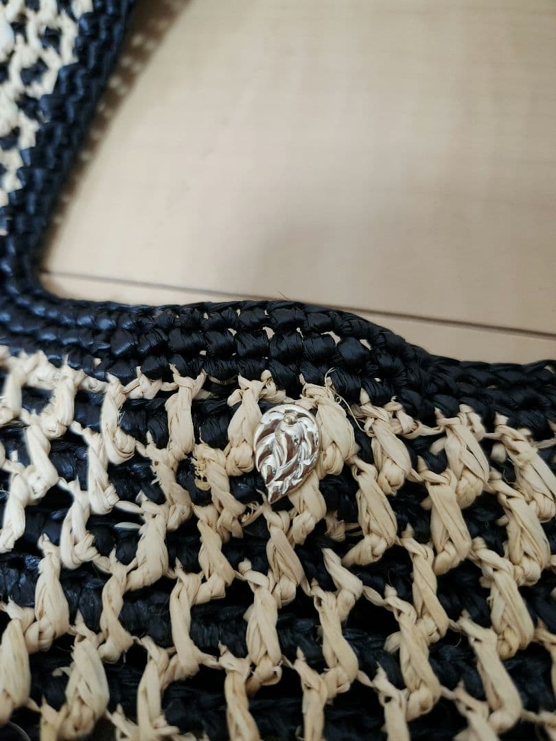 ヘレンカミンスキー ラフィア カゴバッグ レザーハンドル