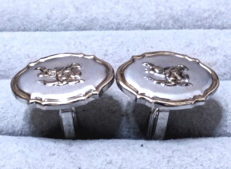 バーバリー　馬上の騎士　SILVER925K14GF　カフス　C1968