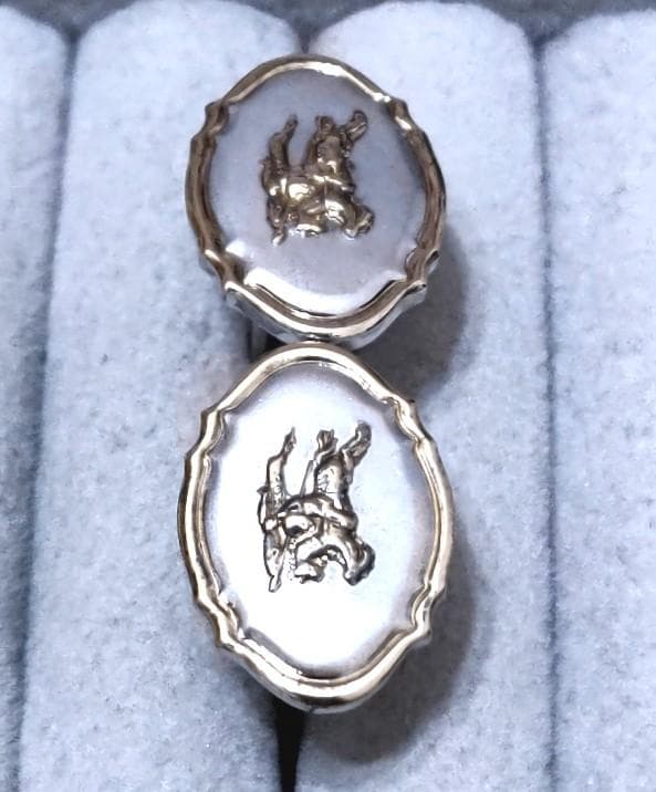 バーバリー　馬上の騎士　SILVER925K14GF　カフス　C1968