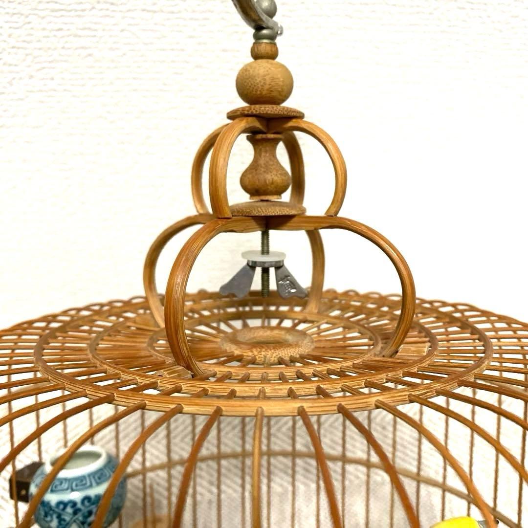 竹製 鳥かご 餌入れなどの小物セット　アジアン　インテリア【大幅お値下げ‼︎‼︎】