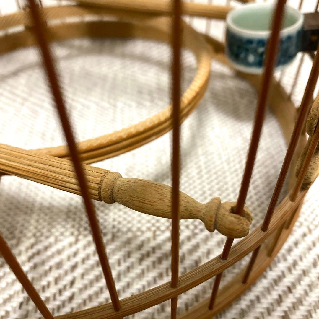 竹製 鳥かご 餌入れなどの小物セット　アジアン　インテリア【大幅お値下げ‼︎‼︎】