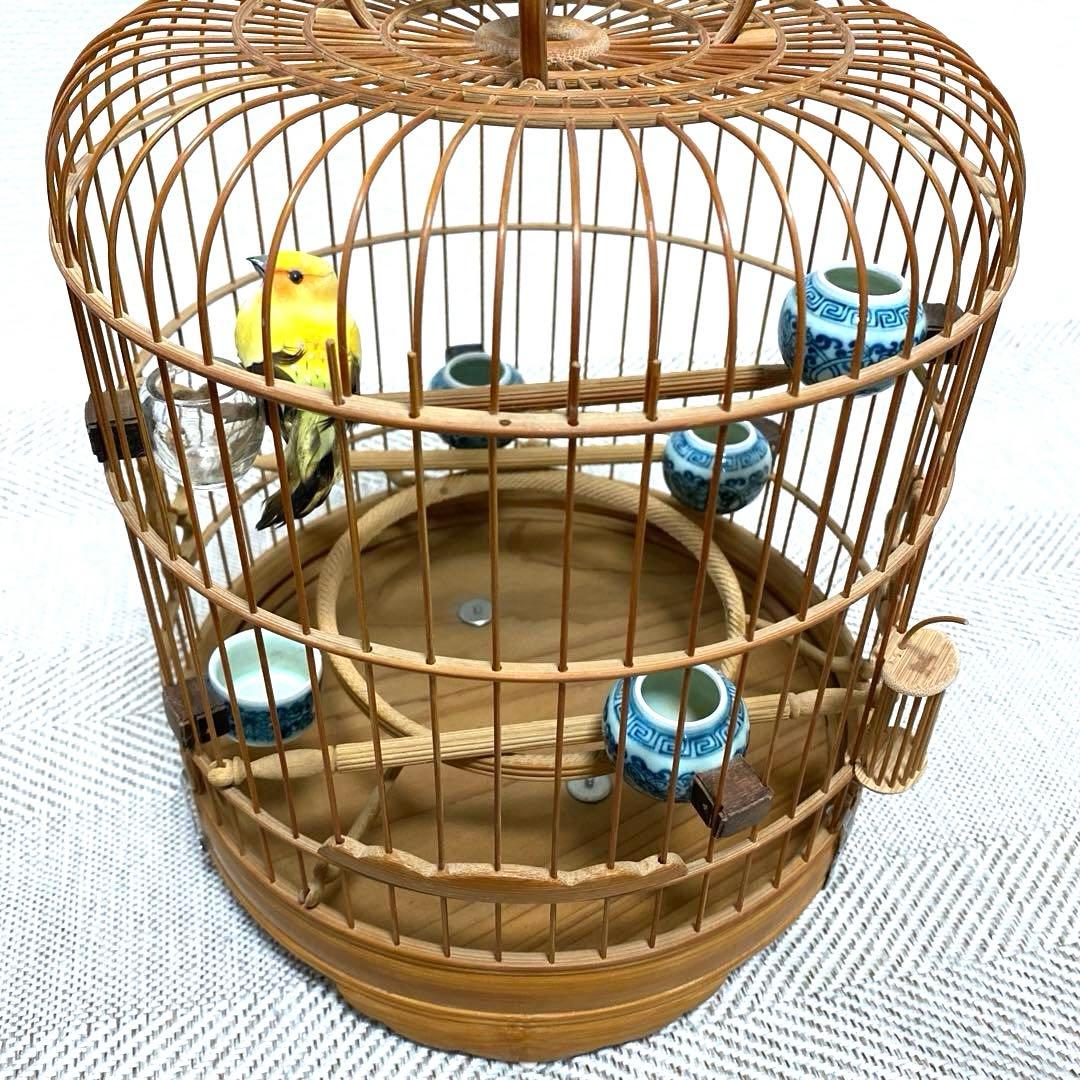 竹製 鳥かご 餌入れなどの小物セット　アジアン　インテリア【大幅お値下げ‼︎‼︎】