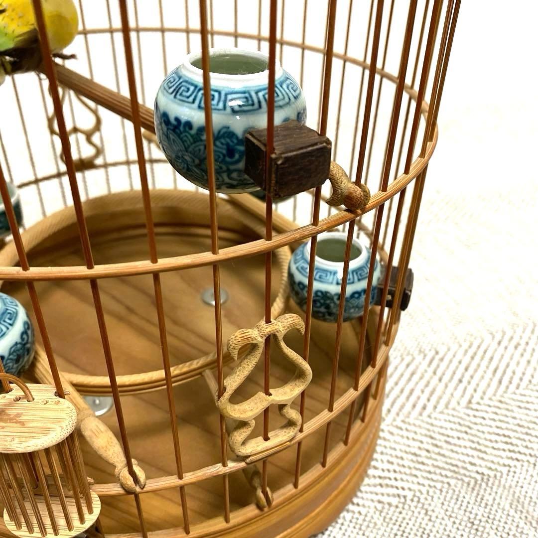 竹製 鳥かご 餌入れなどの小物セット　アジアン　インテリア【大幅お値下げ‼︎‼︎】