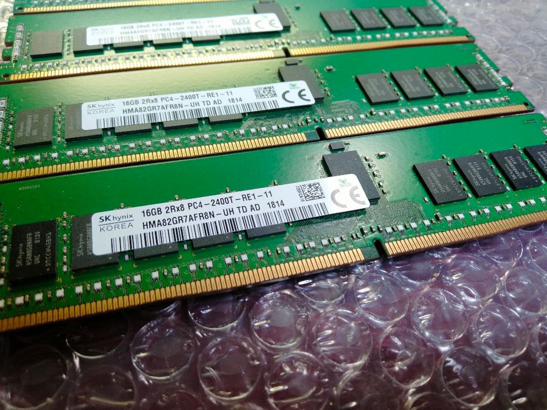 96GB 16GB ×6枚 DDR4 ECC メモリ PC4-2400T SK