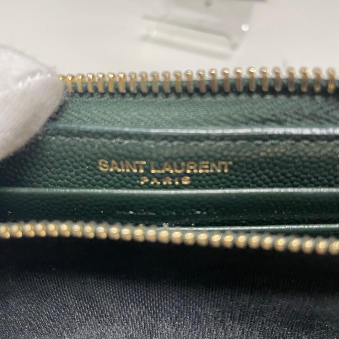 r*✰様 SAINT LAURENT YSL カサンドラ　グリーン 長財布 キル
