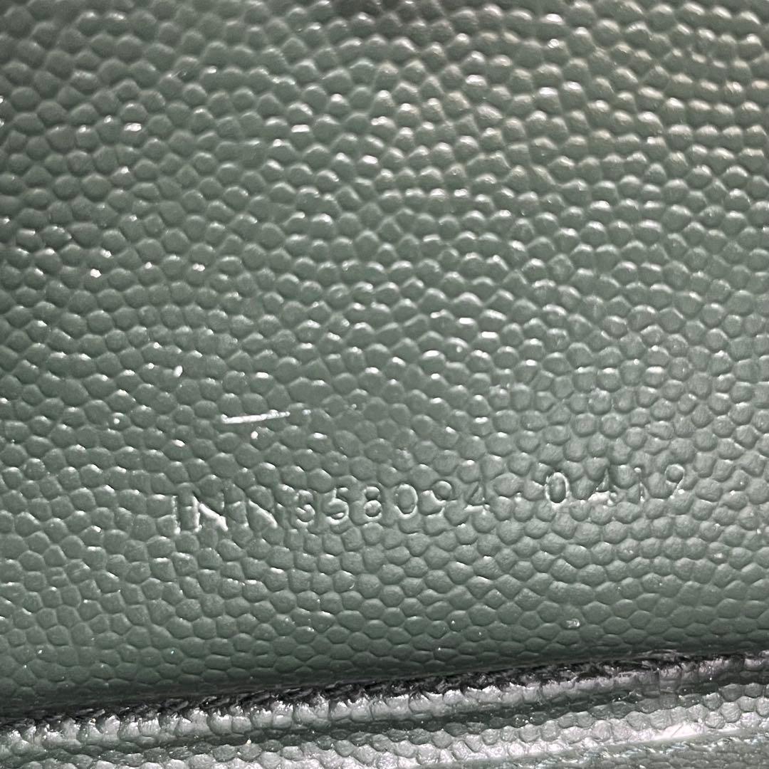 r*✰様 SAINT LAURENT YSL カサンドラ　グリーン 長財布 キル