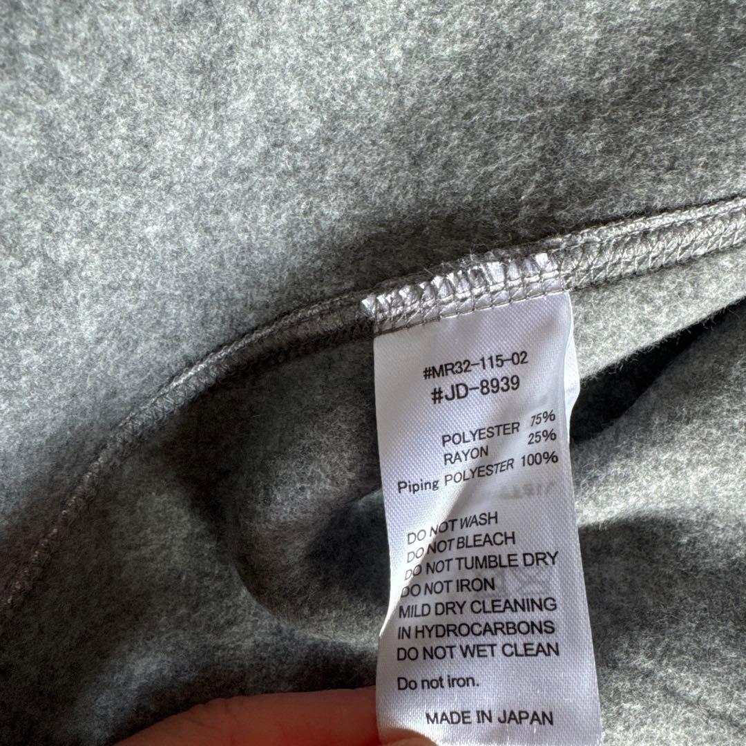 未使用品 ダントン グレー ノーカラージャケット メンズ42L