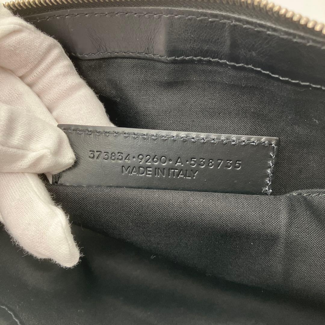 【美品】BALENCIAGA 373834 キャンバス レザー クラッチバッグ