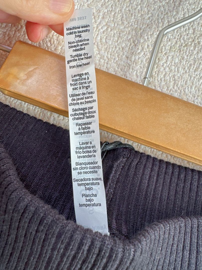 ALO YOGA ロングニットパンツ / リブニット ワイドフレア S