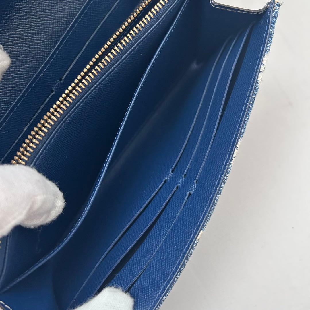 ルイヴィトン ポルトフォイユサラ モノ グラムジャガードデニム 長財布 マリーヌ