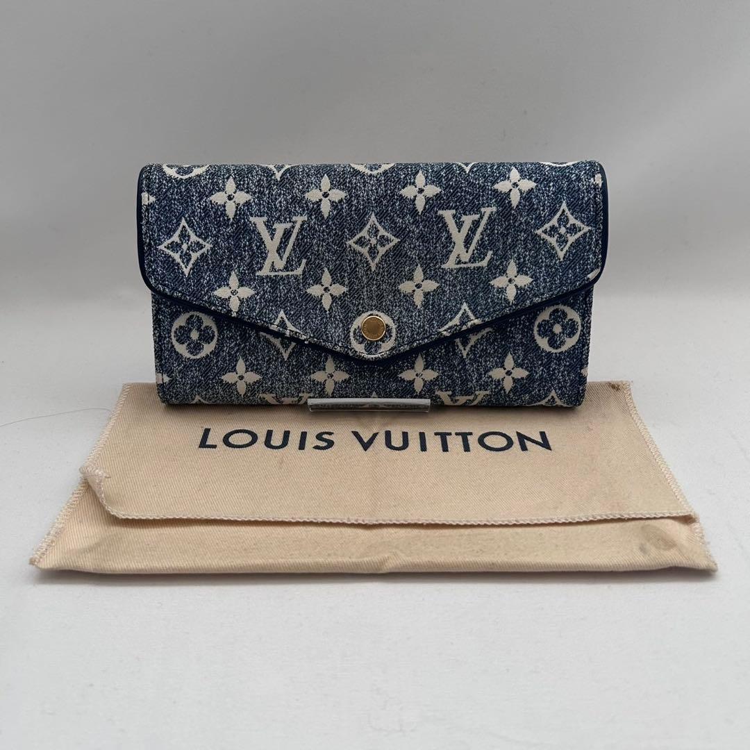 ルイヴィトン ポルトフォイユサラ モノ グラムジャガードデニム 長財布 マリーヌ