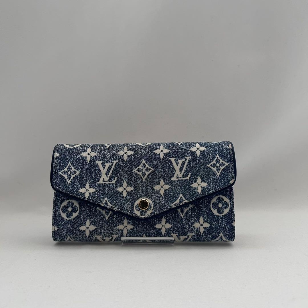 ルイヴィトン ポルトフォイユサラ モノ グラムジャガードデニム 長財布 マリーヌ