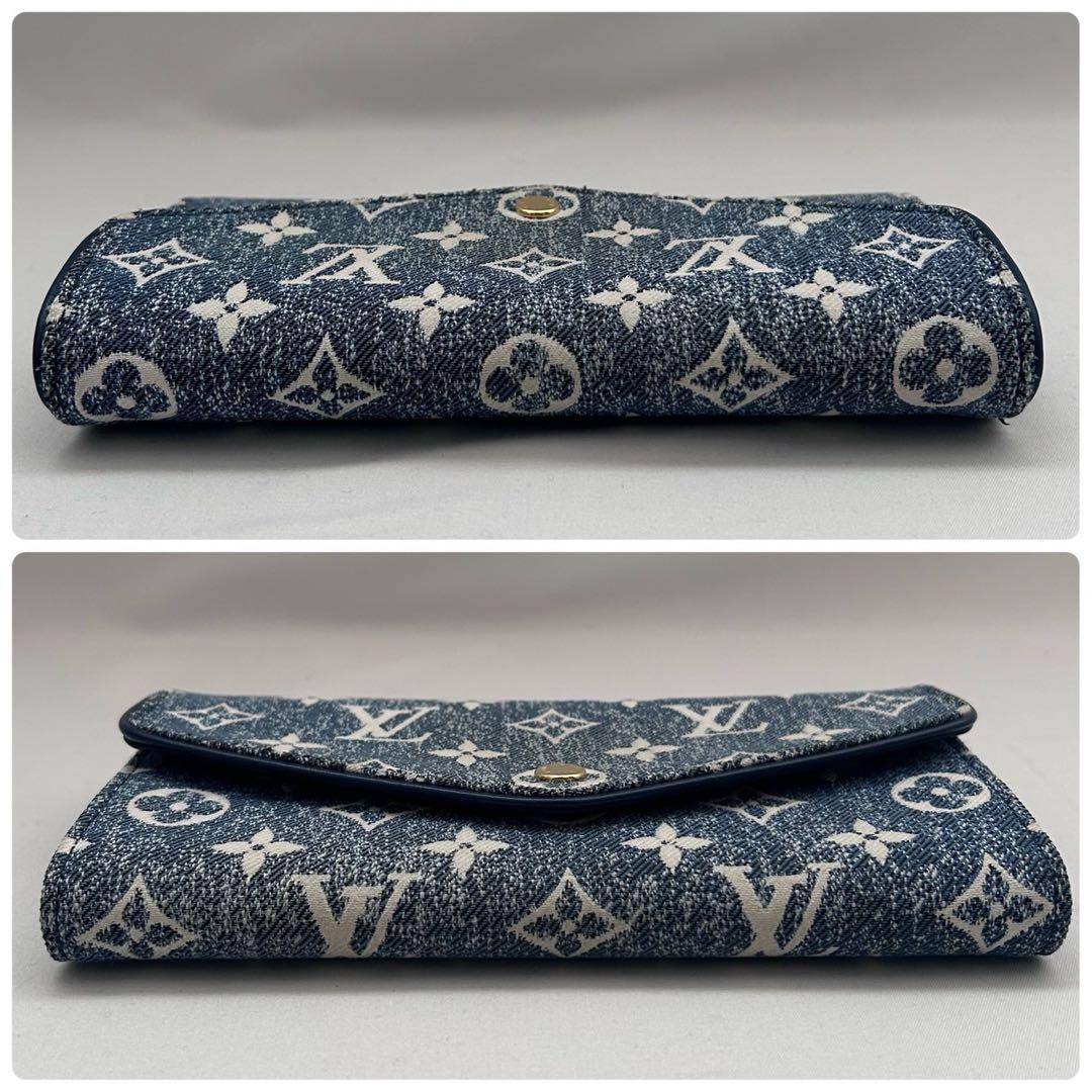 ルイヴィトン ポルトフォイユサラ モノ グラムジャガードデニム 長財布 マリーヌ