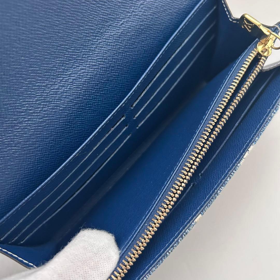 ルイヴィトン ポルトフォイユサラ モノ グラムジャガードデニム 長財布 マリーヌ