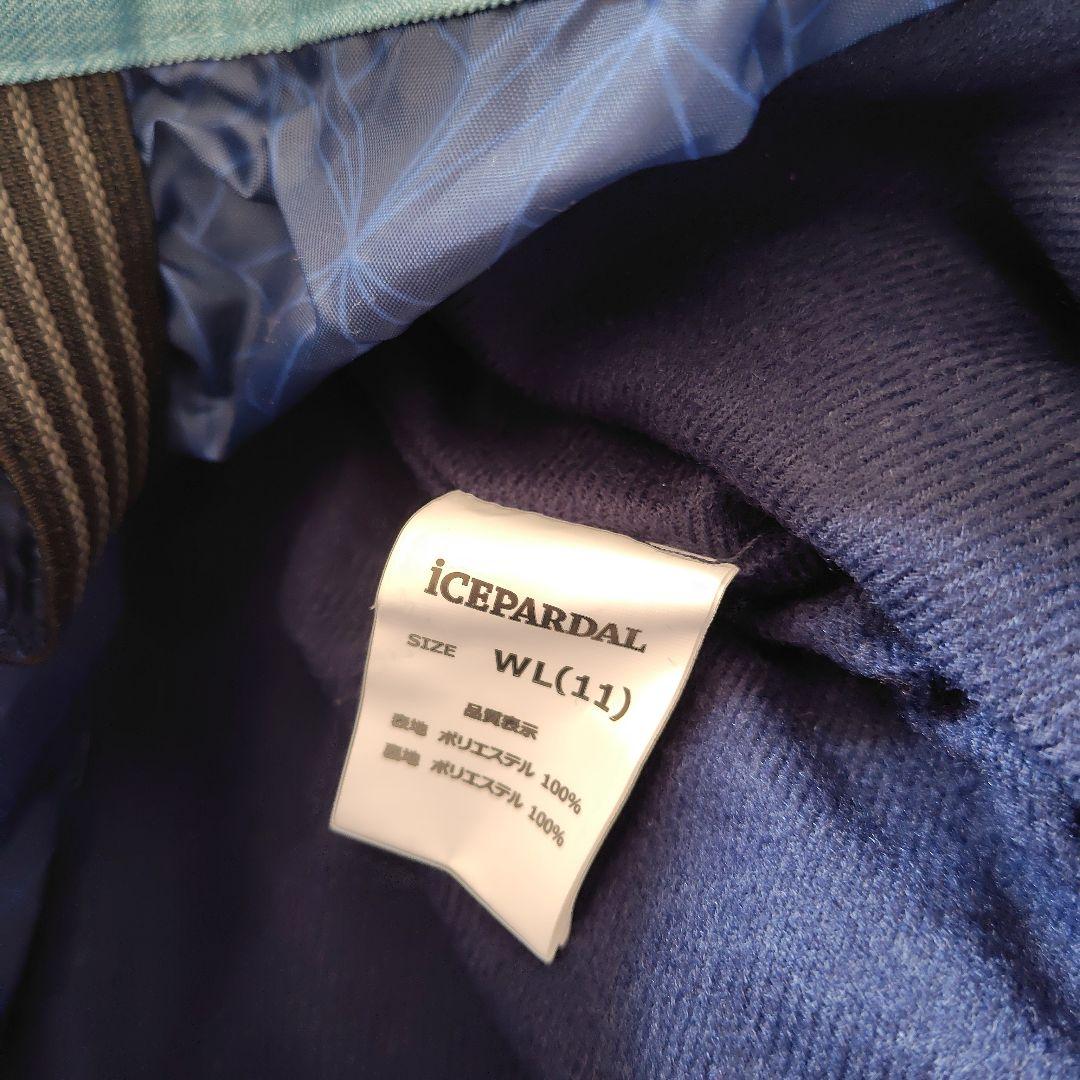 ICEPARDAL スキーウェア　上下セット 黒 水色 手袋付き