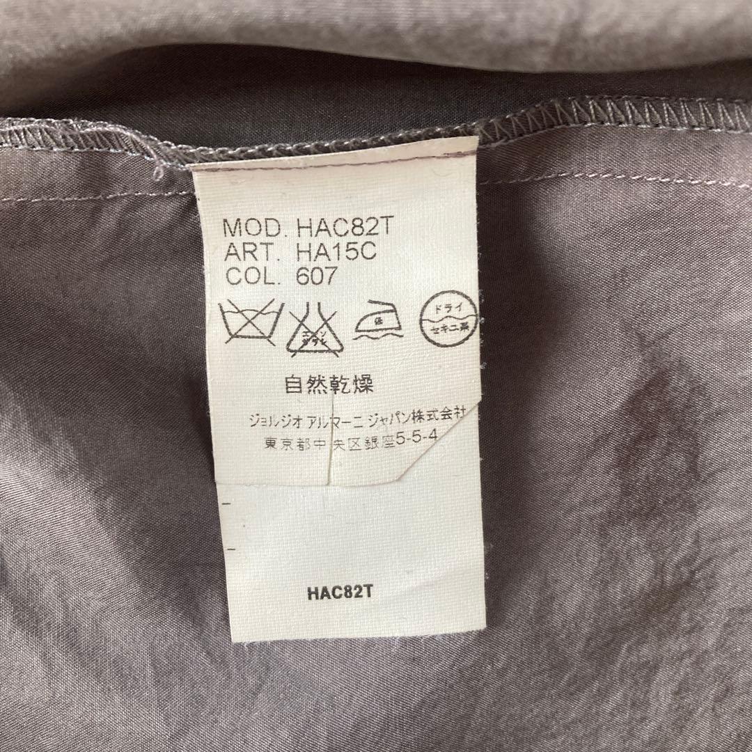 ジョルジオアルマーニ　44 グレー シルク　長袖ボタンシャツ　ブラウス