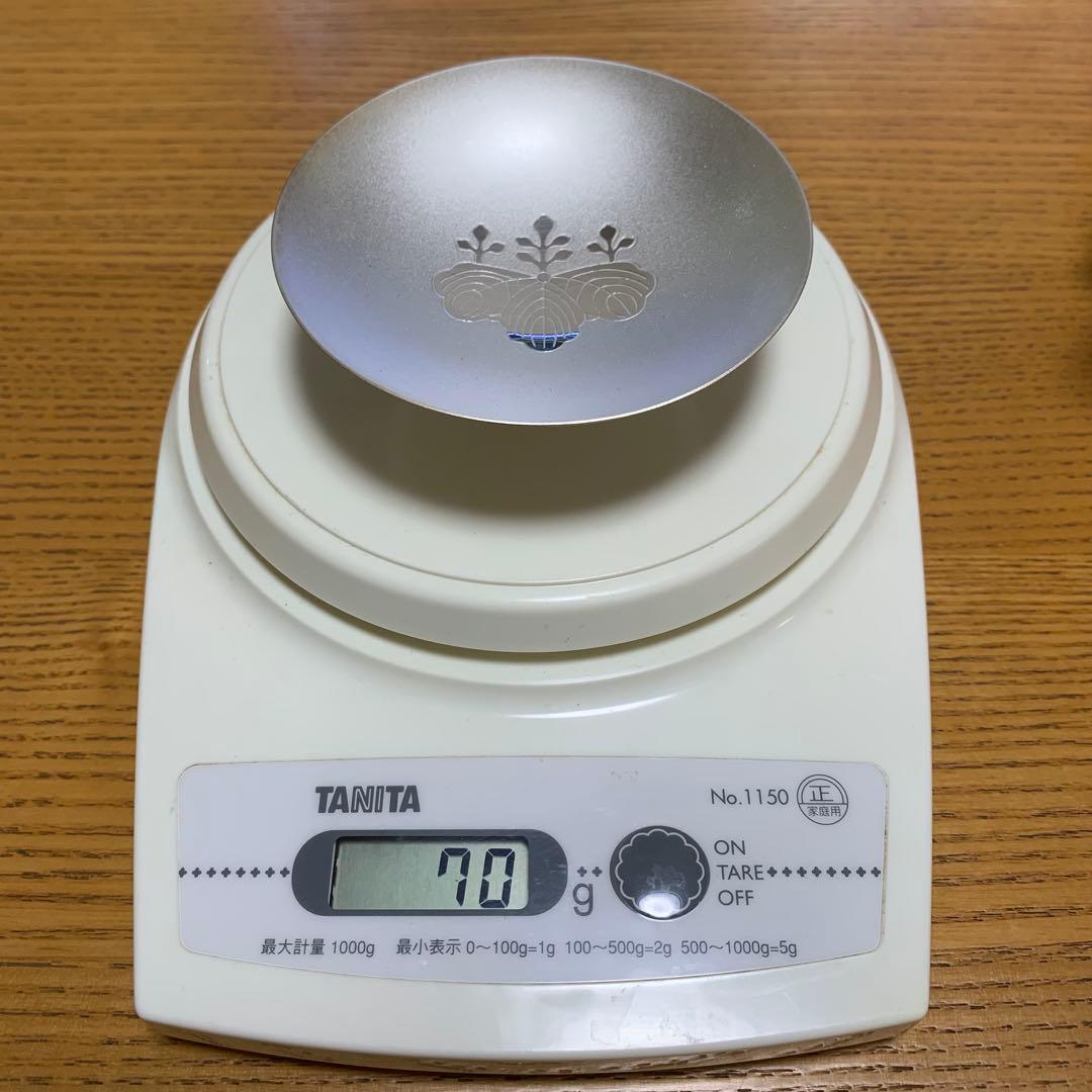 銀盃　純銀 花柄皿 木箱入り