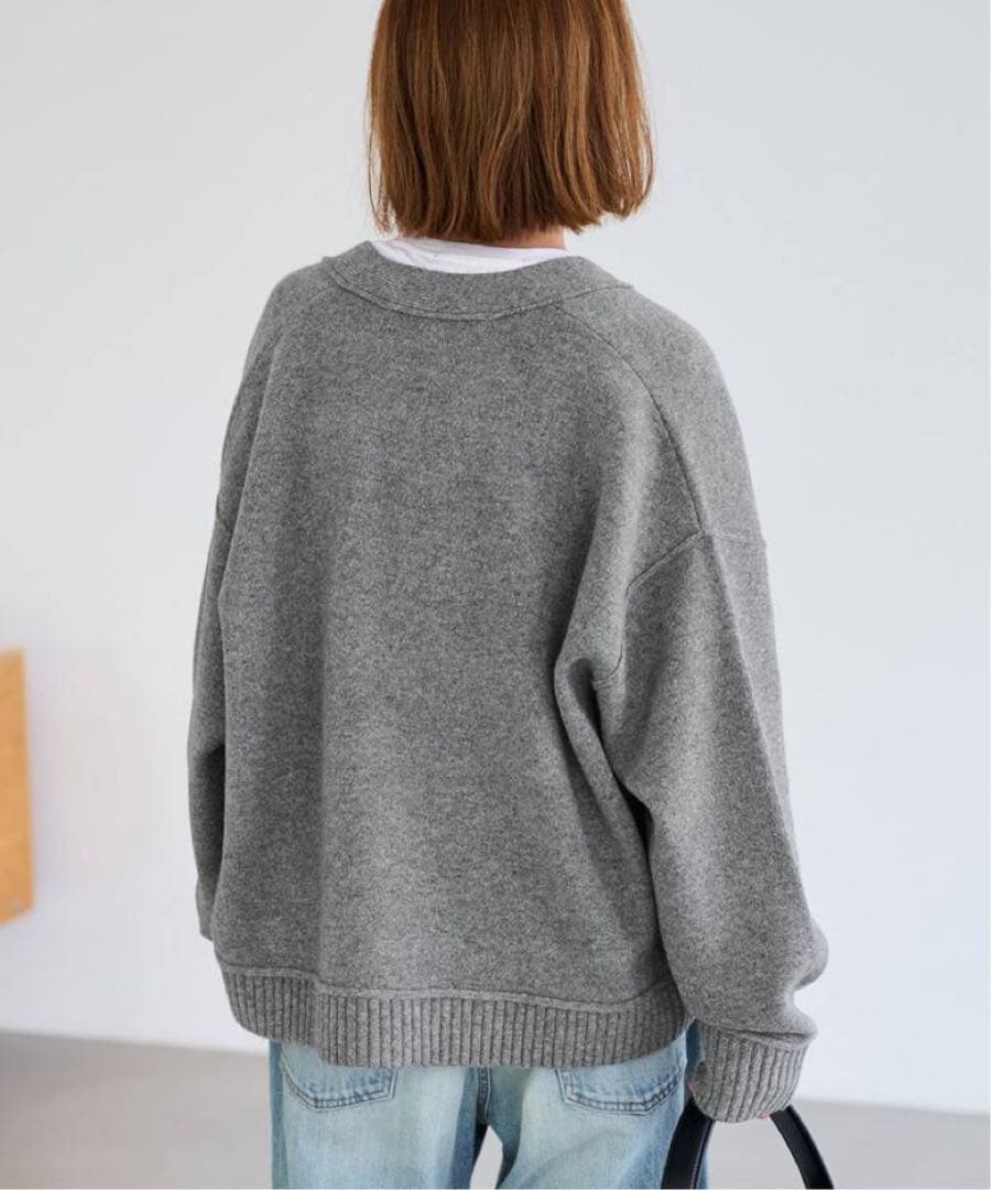 《FRAMeWORK》AQUA Vネックカーディガン◆グレー