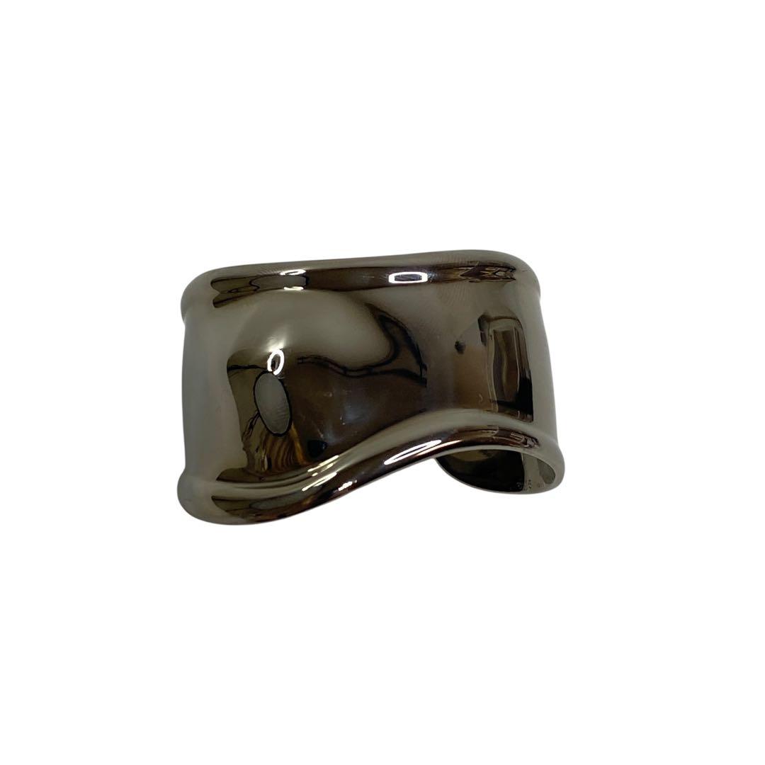 美品 ティファニー Tiffany ボーンカフ スモール ルテニウム.