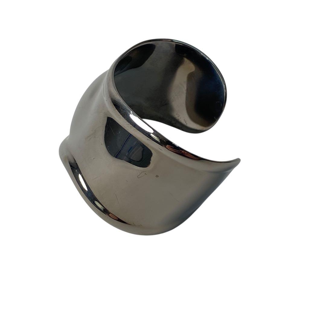 美品 ティファニー Tiffany ボーンカフ スモール ルテニウム.