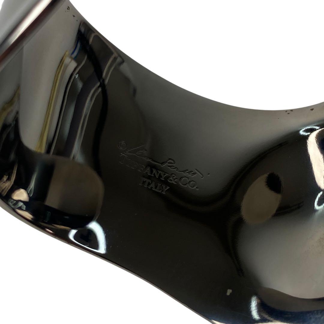 美品 ティファニー Tiffany ボーンカフ スモール ルテニウム.