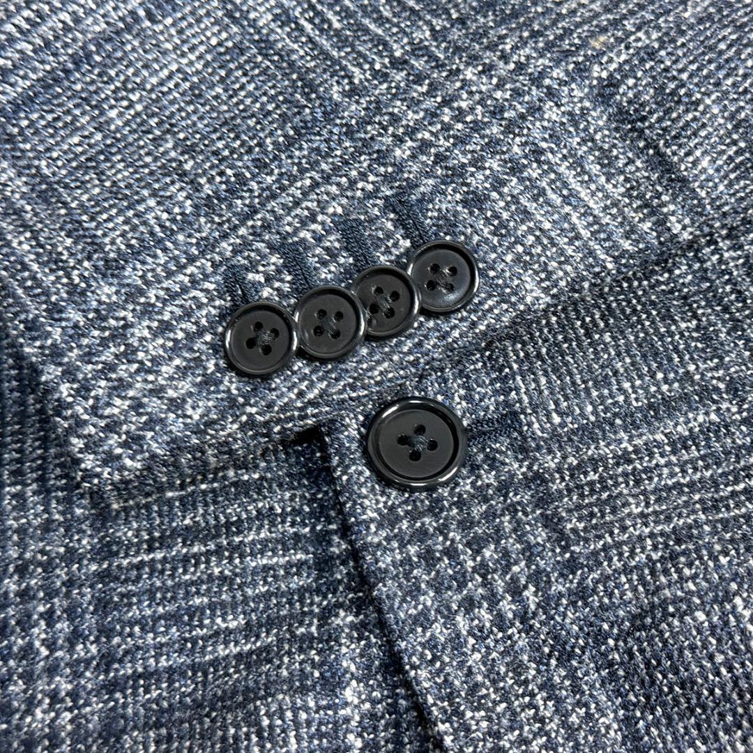 J6472美品ビームスFリングヂャケット製シルクカシミヤグレンプレイドジャケット