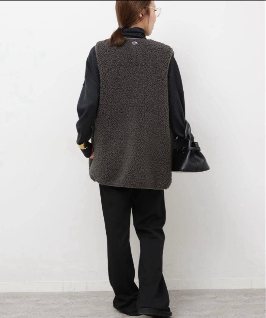 別注【Champion/チャンピオン】ボアフリースベスト　グレー