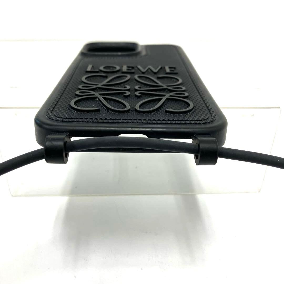 大人気☆ロエベ☆iPhone14pro maxケース☆アナグラム☆ストラップ☆黒