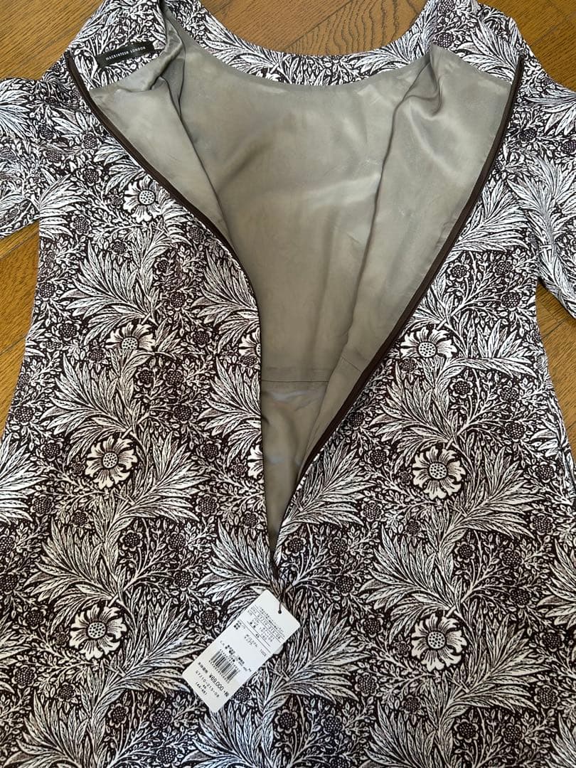 【新品】特価マッキントッシュロンドン花柄七分袖ひざ丈ワンピースサイズ46