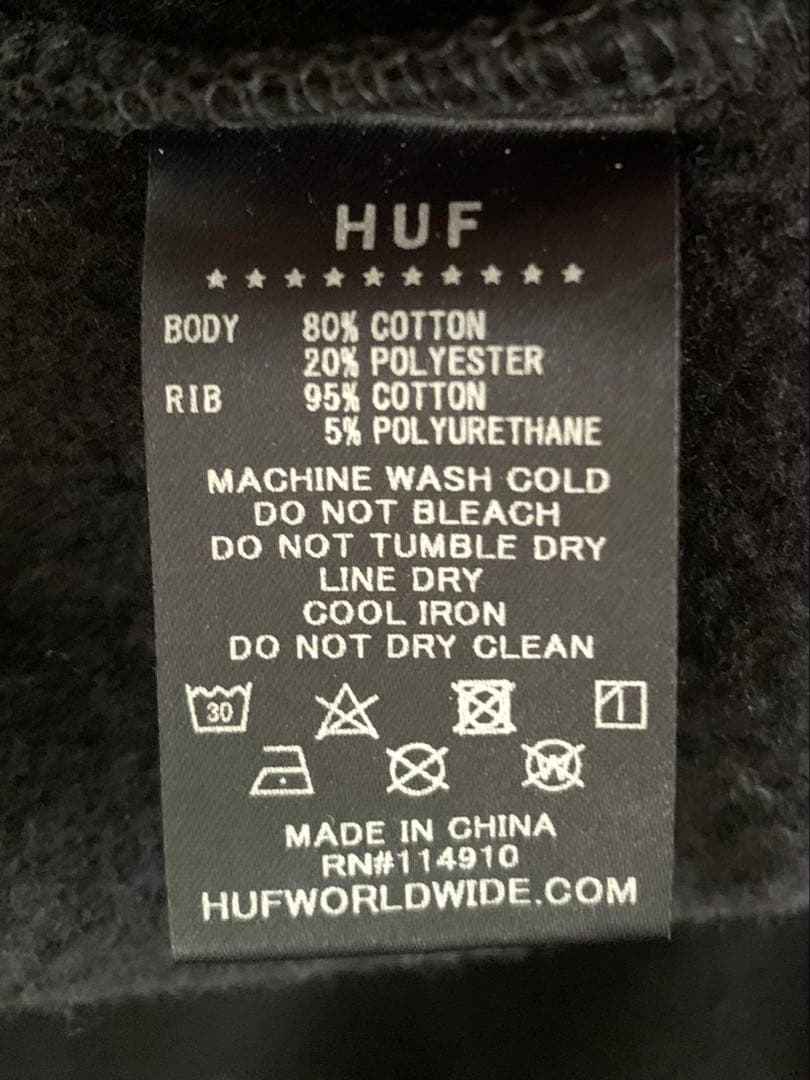 レア品⭐︎HUF ハフ ハーフジップ スウェット トレーナー ブラック　M