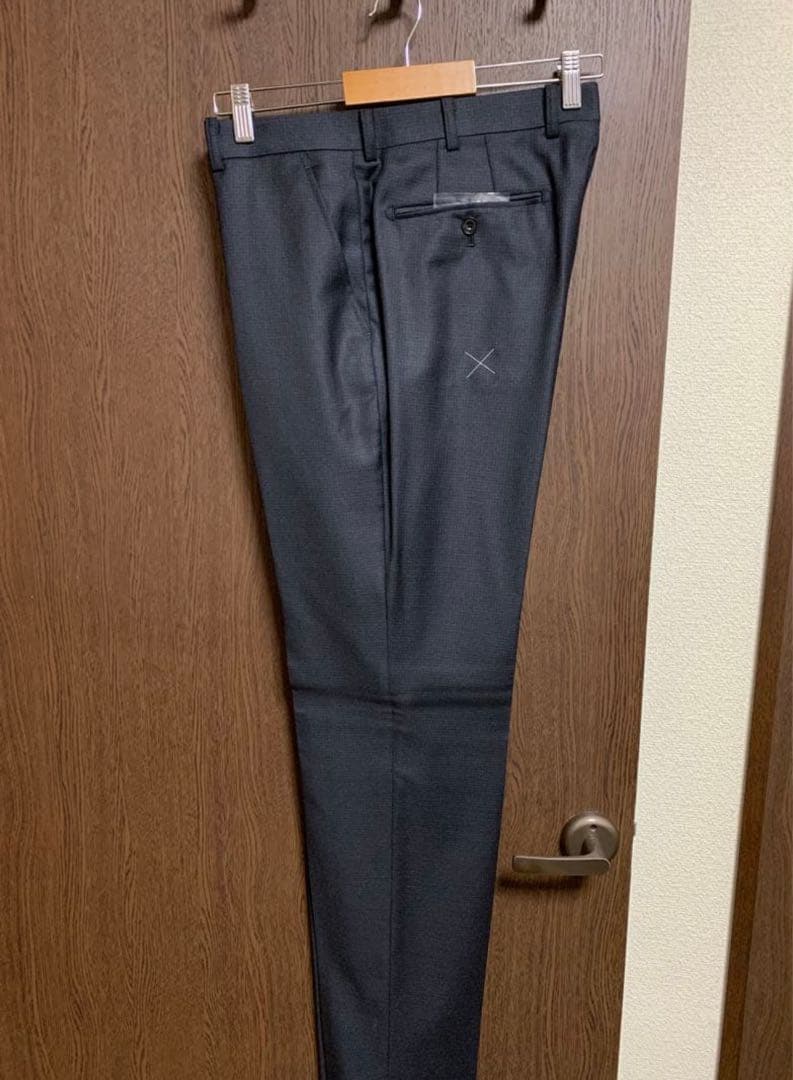 AB5新品！高級イタリアREDAウール100%極上3ピーススーツ！ネイビーグレー