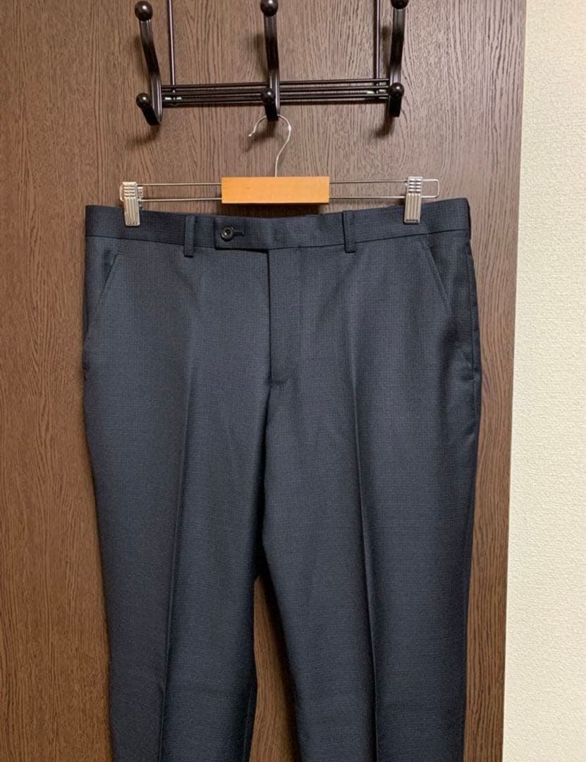 AB5新品！高級イタリアREDAウール100%極上3ピーススーツ！ネイビーグレー