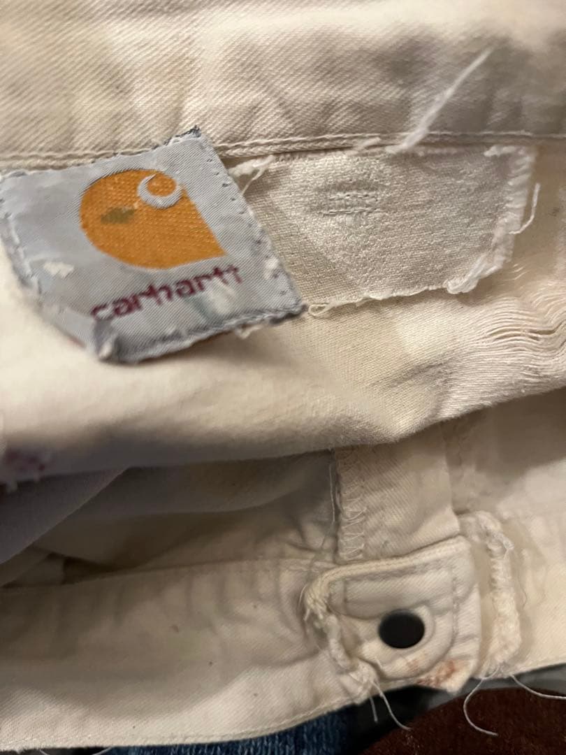 カーハート　ホワイト ペインターパンツ 汚れあり