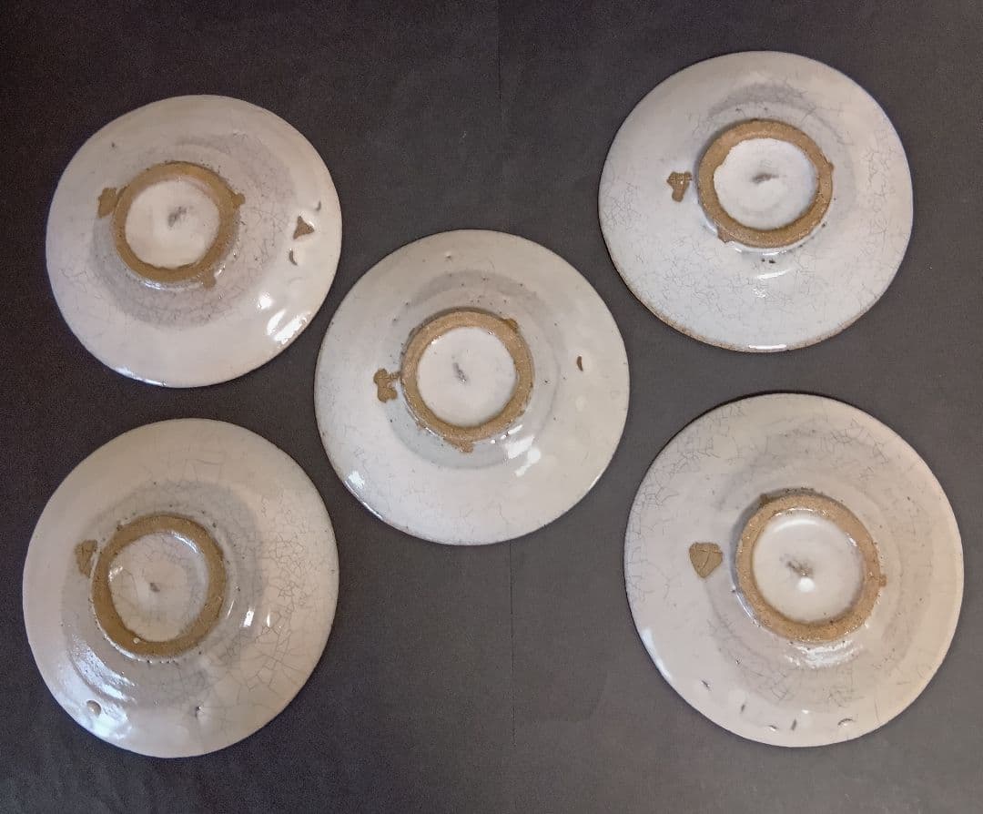 【茶道具】菓子器銘々皿 ▼御本出 × 5 ▲粉引 × 5 全10客 杉本貞光 作