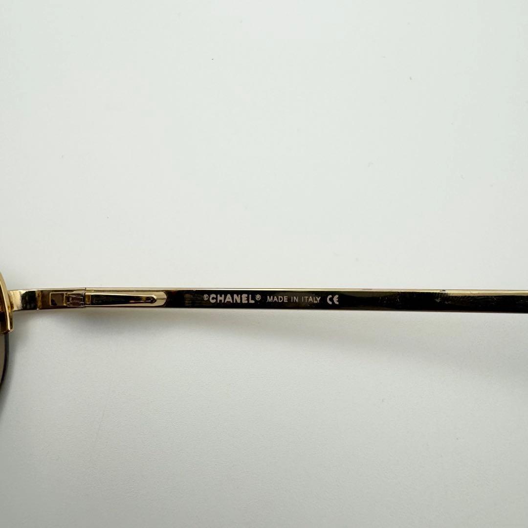 【美品】CHANEL シャネル サングラス ゴールド ココマーク ブラウン