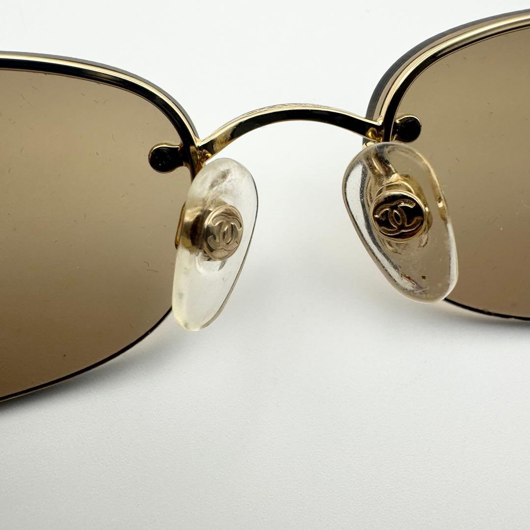 【美品】CHANEL シャネル サングラス ゴールド ココマーク ブラウン