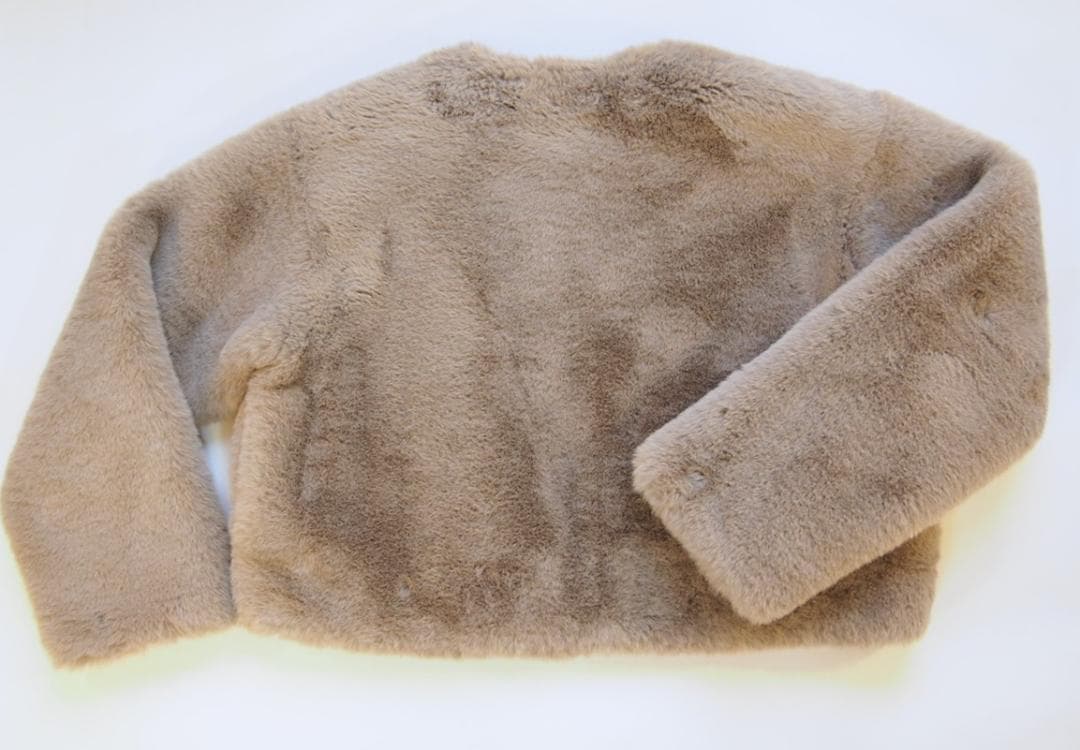 定価5.1万★ほぼ未使用★マルティニークファーコートベージュグレージュハーフエコ